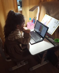 Комплект растущая школьная парта и стул с регулировкой высоты от 4 - 13 лет FunDesk Bellissima Blue Голубая для дома + настольная светодиодная лампа + подставка для книг фото от покупателей 9