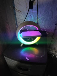 Многофункциональный ночник Bluetooth колонка 3в1 с беспроводной зарядкой RGB 2388 Rainbow(HA-36) фото от покупателей 1