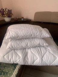 Набор Sleepingg Одеяло всесезонное евро 200х220 см антиаллергенное волокно + 2 подушки 50х70 см Белый (4820227283231) фото от покупателей 2