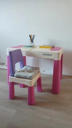 Комплект детский стол со стульчиком POPPET Колор Пинк 5 в 1 + подушка на стул и набор фломастеров (PP-002P-G) фото от покупателей 4