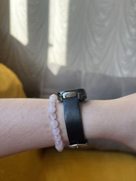 Кожаный ремешок Mi Jobs с металлической капсулой для Mi Smart Band 9 Active Red and Silver (mrk6003) фото от покупателей 3
