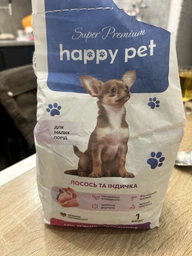 Гипоаллергенный сухой корм для собак маленьких пород Happy Pet с индейкой и лососем 15 кг