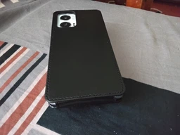 Чохол із натуральної шкіри Genuine Leather Flip для Motorola Edge 50 Fusion Чорний фото від покупців 2