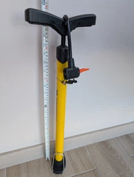 Насос ручний підлоговий велосипедний Man Pump, універсальний насос для накачування велосипедних шин, коліс та м'ячів з 3 насадками та сталевим корпусом Жовтий, KHD-9830-Yellow