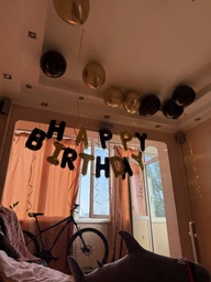 Повітряні кулі "Happy Birthday" висота - 40 см, набір - 13 шт., колір - срібло