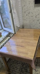 Силіконова скатертина з Коричневою стразовою стрічкою 210х190 см
