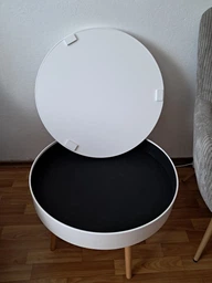 Столик кофейный ModernHome by Multistore круглый с отделением для хранения 60 см (FH-CT0210) фото от покупателей 7