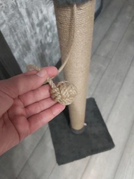 Кігтеточка дряпка "Точка" 1ДМ 95/10 см. з бубончиком сіра фото від покупців 3