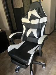 Крісло ігрове GAMING CHAIR G-001 з підставкою для ніг, колір чорний/червоний фото від покупців 12