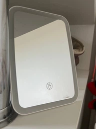 Дзеркало для макіяжу акумуляторне безпровідне 3 режими Smart LED Makeup Mirror косметичне настільне з LED підсвіткою у ванну кімнату біле