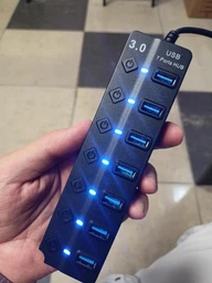 USB HUB 3.0 на 7 портов юсб хаб для ПК и ноутбука - переходник разветвитель концентратор для флешек с длинным кабелем 1,2м фото от покупателей 2