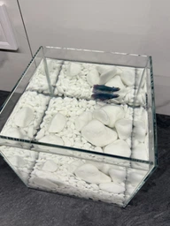 Аквариум настольный для рыб и креветок AquaLighter DAQUARIUM 5 л 17×17×17 см Optiwhite сверхпрозрачное стекло кубический прозрачный (покровное стекло + полиуретановая подкладка) Арт. 7140