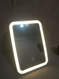 Зеркало для макияжа аккумуляторное беспроводное 3 режима Smart LED Makeup Mirror косметическое настольное с LED подсветкой в ванную комнату белое фото от покупателей 1