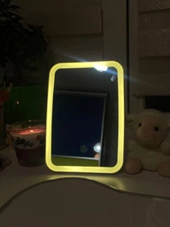 Дзеркало для макіяжу акумуляторне безпровідне 3 режими Smart LED Makeup Mirror косметичне настільне з LED підсвіткою у ванну кімнату біле фото від покупців 2
