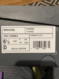 Женские кроссовки New Balance Mr530 MR530SG 40 (7US) 25 см Белые с серебристым (194182854848)