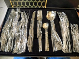 Набор столовых приборов из нержавеющей стали Portugal collection на 24 предмета Black Silver | Серебряно-черный - ножи, ложки, вилки фото от покупателей 13