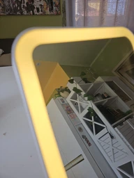 Дзеркало для макіяжу акумуляторне безпровідне 3 режими Smart LED Makeup Mirror косметичне настільне з LED підсвіткою у ванну кімнату біле фото від покупців 2