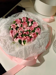 Зефірні квіти тюльпани 2 в подарунковій коробці 21см honeycake фото від покупців 12