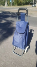 Тачка продуктова на колесах Складаний візок господарська сумка шоппер 30л Бордо фото від покупців 4