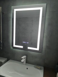 Дзеркало Mixxus HARD MR06-60x80 з LED Touch, Anti-fog, димером, регулюванням яскравості, годинником (MI6929)