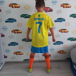 Форма футбольная детская Ronaldo (Роналдо) Al-Nasr «Аль-Наср» 2024, 28-150-155 см., желтая синяя