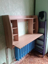 Стіл комп'ютерний настінний навісний для ноутбука з полицями 1100х750х490 мм Бетон (P-43)