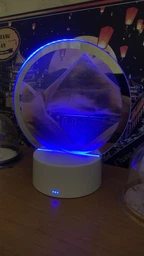 Настольная лампа ночник TOPA Песочные часы 3D картина Подвижный песок RGB фото от покупателей 5