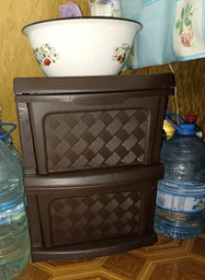 Пластиковый комод для дома, 2 ящика, "Компакт+", 46*40*34см, комод из пластика Коричневый