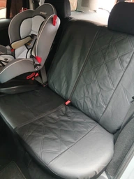 Авто чехлы из эко кожи Mitsubishi Colt (2002-2012) Pok-ter ELIT Premium с серой вставкой фото от покупателей 5