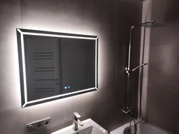 Зеркало с подсветкой для ванной комнаты настенное смарт зеркало LED с подогревом 70х90 см BRS фото от покупателей 6