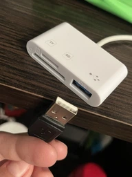 Картрідер для Apple iPhone iPad Lightning на USB та SD/TF Card Reader Перехідник для айфону на флешку та SD TF White