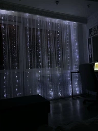 Гірлянда-Завіса Штора 3*3м 300LED USB c Пультом для Прикрас Вікон і Тераси, теплий білий фото от покупателей 15