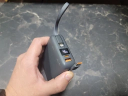 Повербанк 20000 mAh 22.5W Foneng PX116 с LED дисплеем и быстрой зарядкой PD/QC USB-C порт встроенный кабель Type-C lightning универсальный мощный портативный повер банк 20 000 power bank павербанк для телефона iPhone Samsung роутера планшета silver