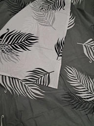Комплект постельного белья Бязь Fern leaves 200х220 см Серый с кремовым фото от покупателей 4