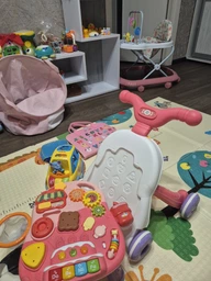 Дитяча каталка ходунки HB 0040 AB толокар Limo Toy трансформер столик з музикою Рожевий фото от покупателей 1