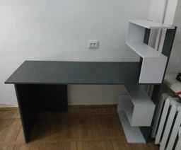 Стол компьютерный с полочками слева RedWood Ванкувер Ш1416*В1226*Г600 Антрацит/Белый RLST24anthracitewhite фото от покупателей 3