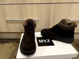 Женские зимние ботинки MYZ 0082 ЗАМША BLACK из натуральной черной замши. Размер 39 фото от покупателей 1