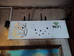 Полка для роутера WiFi Сова и звезды коробка 40*20*10 см Белая фото от покупателей 2