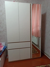 Шафа з дзеркалом Брайт 1221 х 520 х 2000 h Майстер Форм ДСП Венге магія / біла (телескопічні напрямні) (лівостороння) 20480 фото від покупців 1