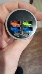 Автомобільний зарядний пристрій USB-C з дисплеєм напруги, 4 USB і 2 PD-порти, QC3.0, Super Fast заряджання фото від покупців 1