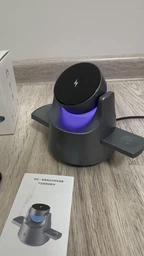 Складная беспроводная зарядная док станция MagSafe 3 в 1 с ночником для iPhone Apple Watch AirPods магнитная зарядка зарядное устройство для айфона смарт-часов наушников Apple White M1-W фото от покупателей 8