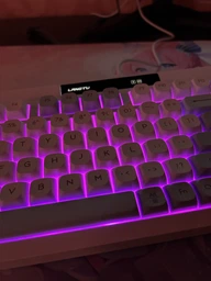 Ігрова клавіатура LANGTU L102, Дротова USB-Type-C, світлодіодне підсвічування RGB з екраном, клавіатура PBT, розкладка QWERTY ENG-UA - блакитний з білим