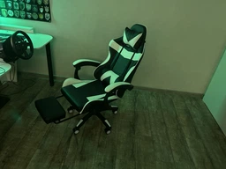 Крісло ігрове GAMING CHAIR G-001 з підставкою для ніг, колір чорний/червоний фото від покупців 9