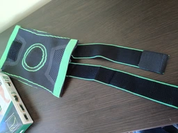 Наколенник для суставов спортивный компрессионный Knee Support KS-001, ортопедический бандаж для фиксации коленного сустава при травмах, спорте, реабилитации, эластичный фиксатор размер XXL Серый с зеленым, KS-001-XXL фото от покупателей 1
