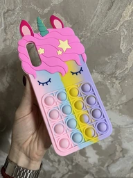 Чохол Попит Антистрес Поп-Іт Pop It для Samsung А50 (2019) А505 Єдиноріг Рожево-фіол.