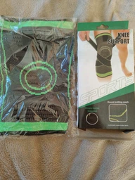 Наколінник компресійний спортивний для суглобів Knee Support, еластичний бандаж для стабілізації та підтримки колінного суглоба при травмах та спорті, ортопедичний фіксатор розмір XXXL Сірий із зеленим KNS-01-XXXL фото від покупців 2
