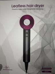 Професійний фен стайлер для волосся Super Hair Dryer 1600 Вт + 5в1 насадок, сірий / фуксія