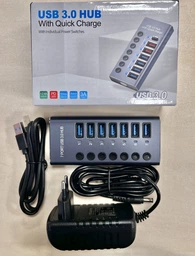 USB HUB 3.0 c дополнительным питанием, 7 USB портов - USB-хаб с блоком питания 12V3A(36W), алюминиевый корпус (700038) фото от покупателей 2