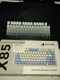 Геймерська механічна клавіатура ATTACK SHARK X85 Gradient Black 75% TKL Gasket Hot-Swap Linear White Jade RGB Bluetooth 2.4G USB Type-C акумулятор 5000 мАг