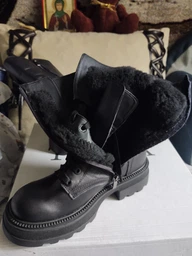 Женские зимние ботинки кожаные высокие Teona Зима-355 37 23.5 см Черные (ROZ6501054473) фото от покупателей 3